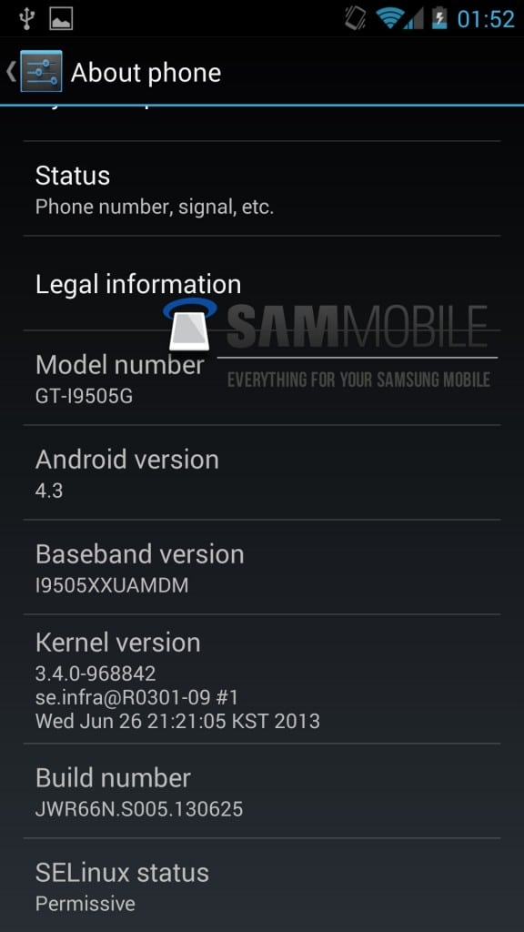 Android 4.3 en un Galaxy S4 Google Edition