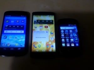 Nexus 4, Nexus 5 y Samsung Galaxy mini