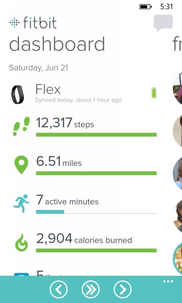 Fitbit Windows Phone Dashboard