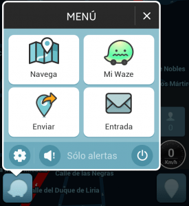 Menú Waze