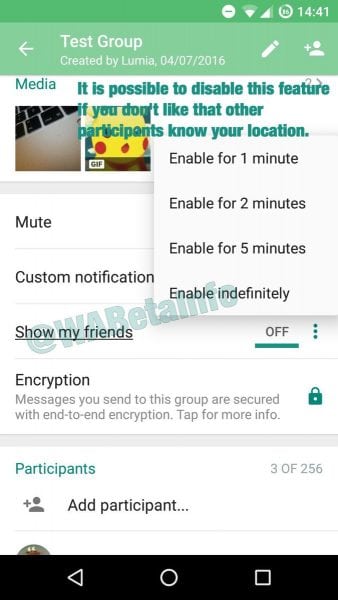 WhatsApp compartir ubicacion beta