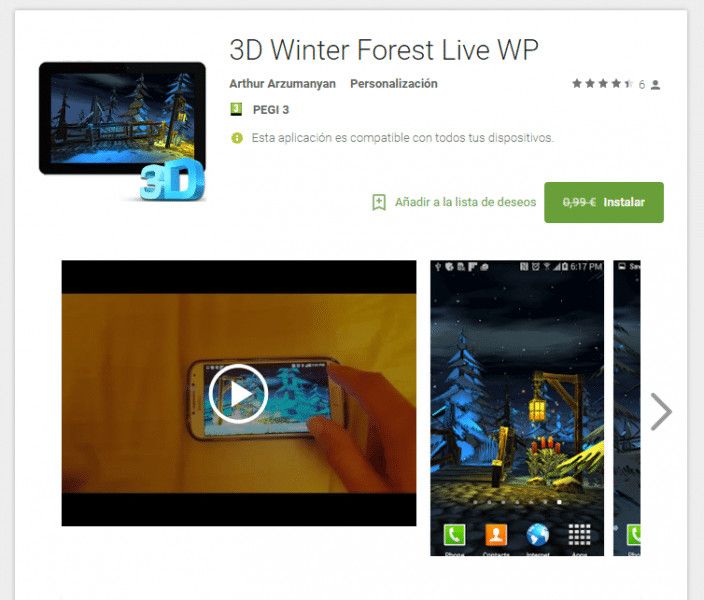 3D Winter forest Live WP