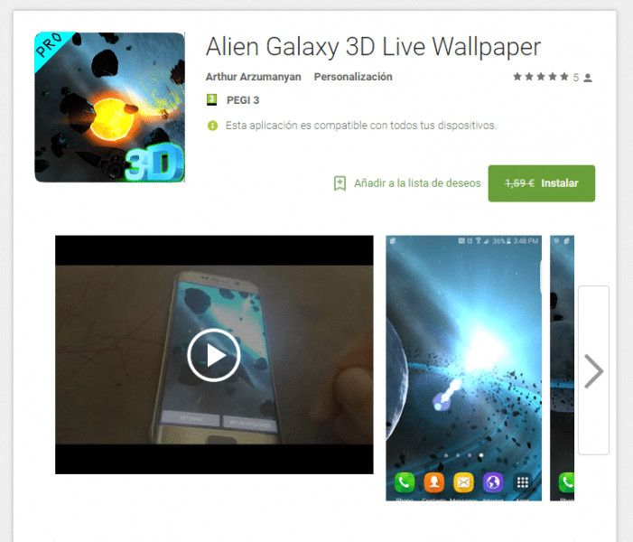 Alien Galaxy 3D Live Wallpaper