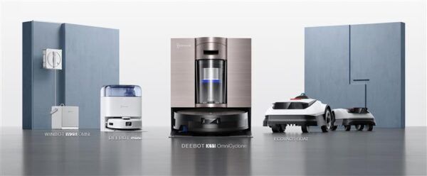 Gama completa de robots ECOVACS en España incluyendo modelos DEEBOT, WINBOT y GOAT para limpieza inteligente del hogar