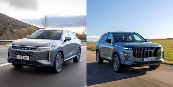 Los nuevos modelos SUV de OMODA y JAECOO circulando por carretera bajo el Programa Auto+