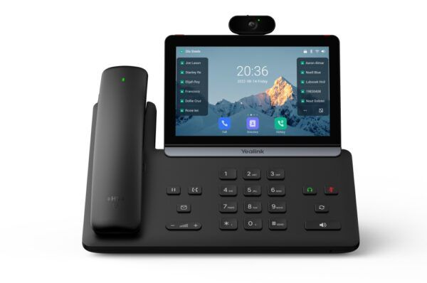 Teléfono IP táctil Yealink serie T8 con pantalla abatible de 7 pulgadas
